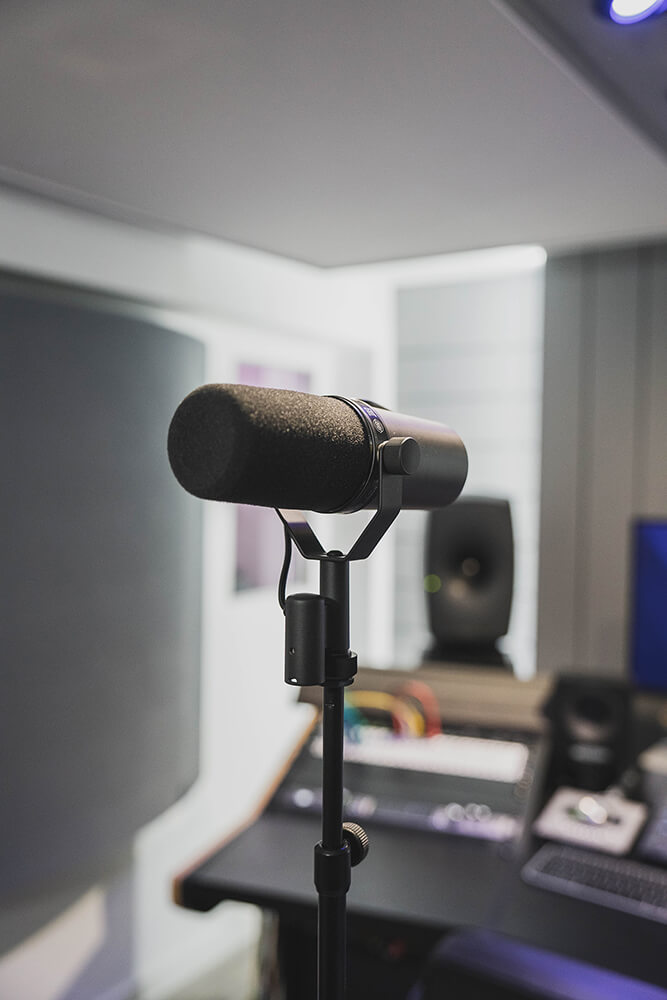 Micro Shure SM7B dans le Studio d'enregistrement Sonicscape Studio
